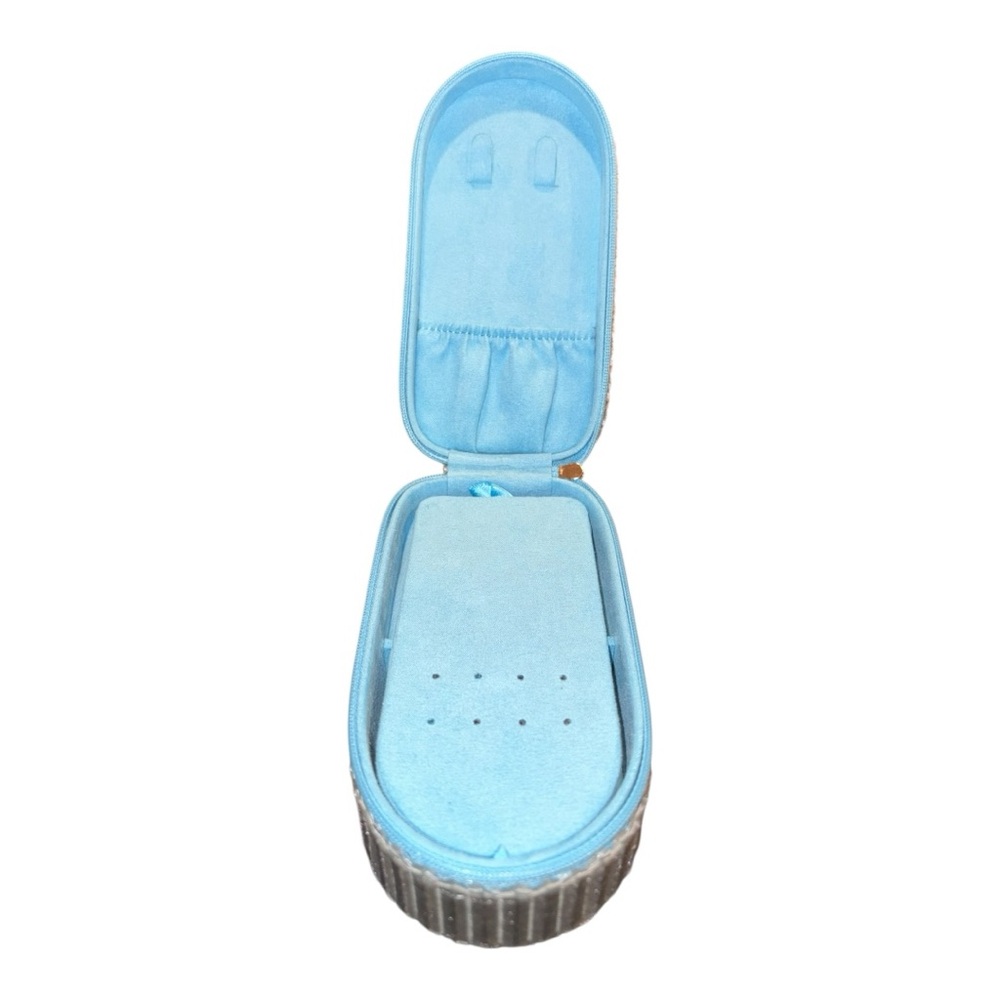 Travel zip around Jewelry Case – Compact Organizer w/Mirror & Ring Storage BP4